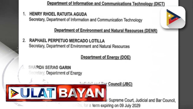 PBBM, isinumite na sa Commission on Appointments ang ad interim appointments at nominasyon ng ilang opisyal ng pamahalaan para sa consent at kumpirmasyon