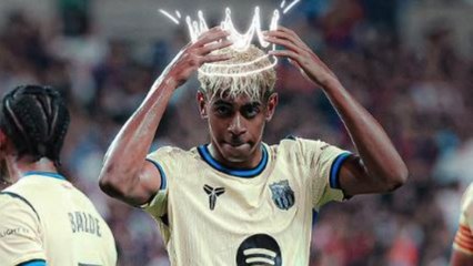 La nueva celebración de Lamine: ¿Se puso una corona?