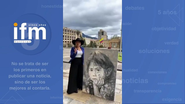 Lina María Garrido entregó cuadro a Petro que representa a los niños de La Guajira que no tienen agua
