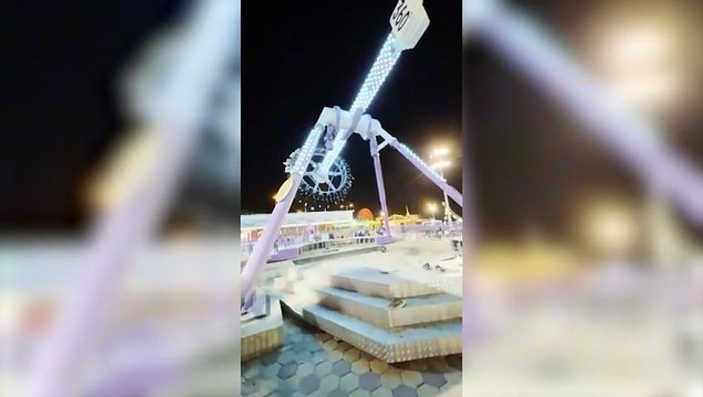 Terror en un parque de diversiones de Arabia Saudita: un juego se partió en el aire