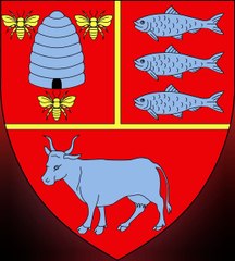 Coat of Arms of Vaslui County. Lambang Kebesaran Kabupaten Vaslui. Stema județului Vaslui. Brasão do Condado de Vaslui. Armoiries du comté de Vaslui. Escudo de armas del condado de Vaslui. Stemma della contea di Vaslui.Wappen des Kreises Vaslui. ヴァスルイ県の紋章