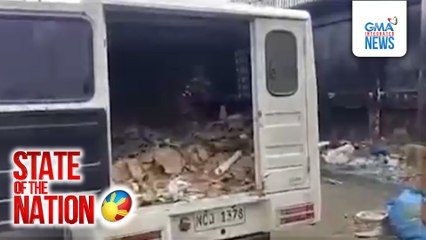 Daan-daang kilo ng basura na nabistong itinambak sa Mel Lopez BLVD. sa Maynila, galing umano sa ibang lungsod | SONA