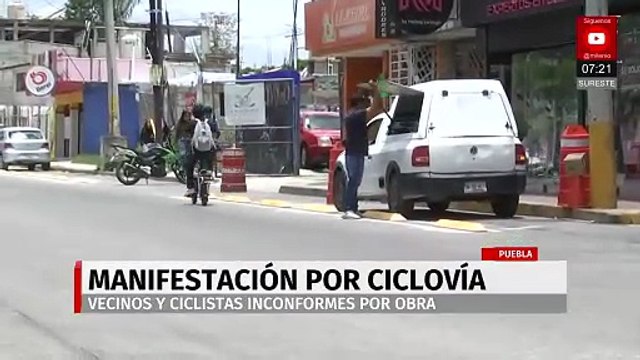 Ciclovía en avenida Las Torres desata conflicto entre comerciantes y ciclistas en Puebla