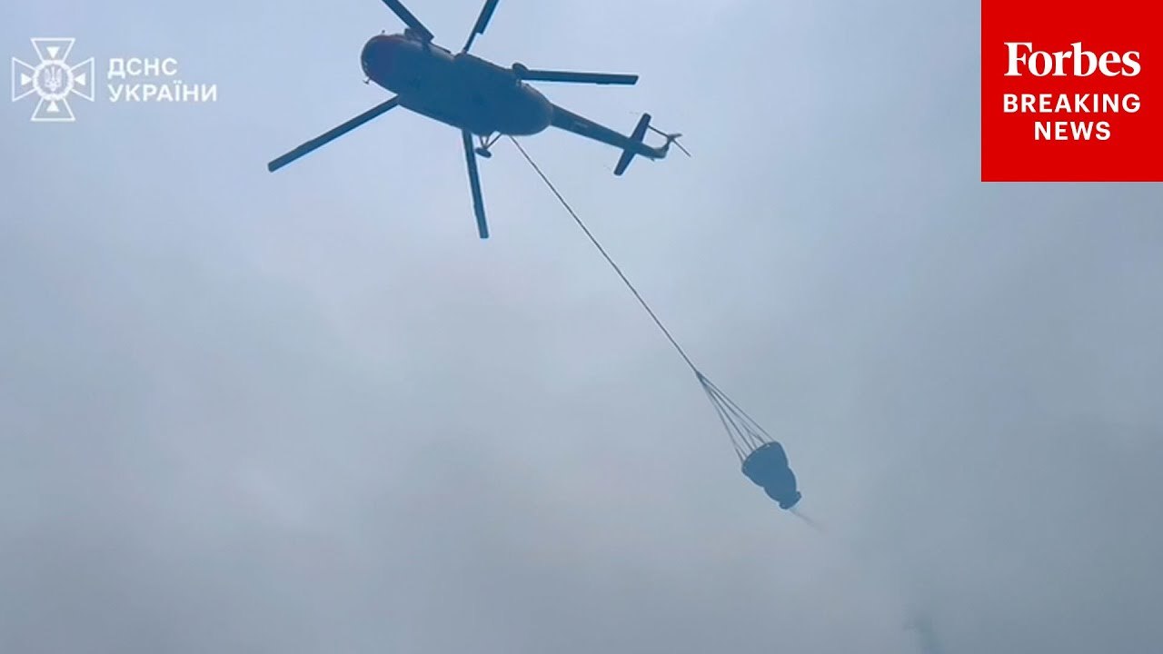 Ukrainian Helicopters Deploy Over Kyiv, Ukraine, After Russian Attacks