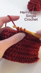 Crochet Stitch Tutorial_ Herringbone Single Crochet #crochet #crochettutorial #crochetstitch