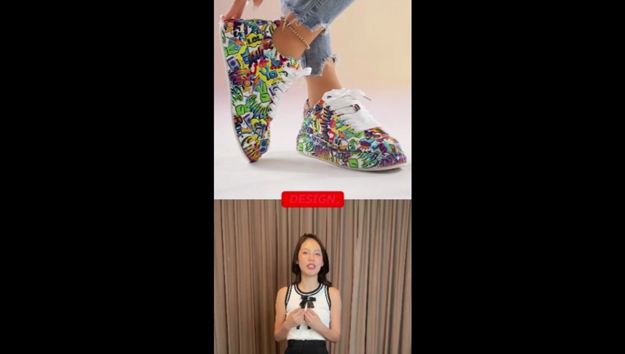 Review about this Unisex Graffiti Low-Top Sneakers with Thick Cushioned Sole for women