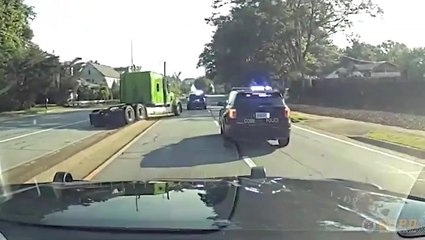Semi truck driver takes cops on wild wrong-way chase before crashing into garden