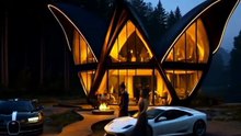 Butterfly-Inspired Lakeside Cabin Design