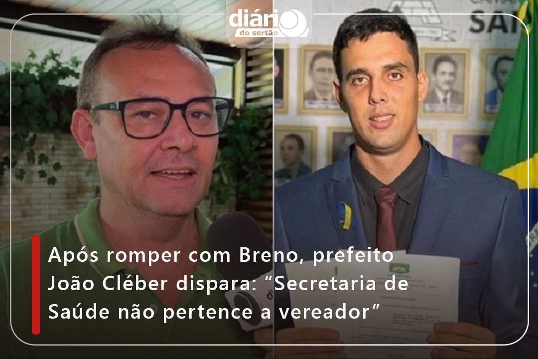 Após romper com Breno, prefeito João Cléber dispara: “Secretaria de Saúde não pertence a vereador”