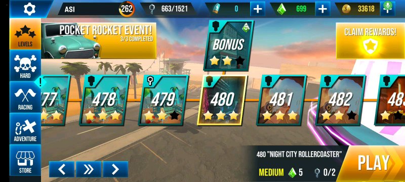 Stunt Car Extreme Level 480 NIGHT CITY ROLLERCOASTER