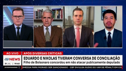 Eduardo Bolsonaro e Nikolas Ferreira fazem conversa de conciliação