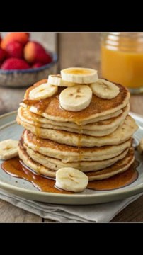 Vegan Banana Pancakes🥞 Fluffy, sweet, and totally plant-based, these Vegan Banana Pancakes are a perfect way to start your day! Naturally sweetened with ripe bananas and a hint of cinnamon! 🌱✨
