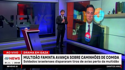 Fome em Gaza: multidão avança sobre caminhões de comida