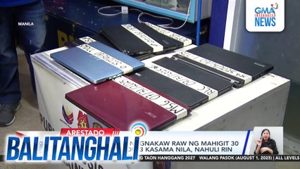 2 menor de edad, nagnakaw raw ng mahigit 30 gov't-issued laptop; 3 kasama nila, nahuli rin | Balitanghali