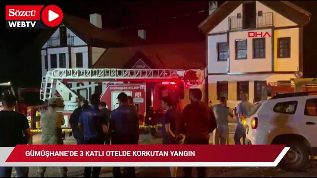 Gümüşhane’de 3 katlı otelde korkutan yangın: Yangın alarmı çalışınca bina boşaltıldı