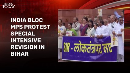 INDIA bloc MPs protest Special Electoral Roll revision in Bihar