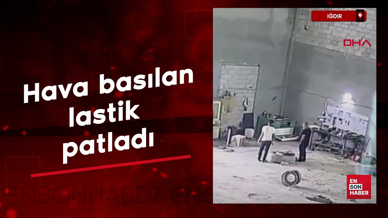 Iğdır'da hava basılan lastik patladı