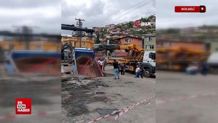Kocaeli'nde beton zemin çöktü