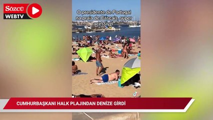 Cumhurbaşkanı halk plajından denize girdi