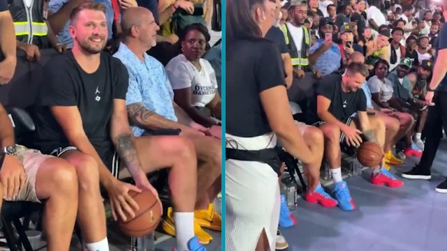 Luka Dončić oturduğu yerden şov yaptı; koltuk keyfiyle üçlük!