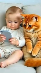"Cat and Kid Laugh Hysterically at Funny Video – Unexpected Fart Moment!"