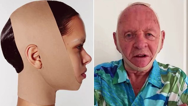 Hannibal Lecter con la maschera Skims di Kim Kardashian: la parodia di Anthony Hopkins
