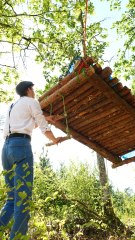 Taking the camping experience to the next level with this flying shelter 🏕️ #camping #nature #outdoors #fyp #craft