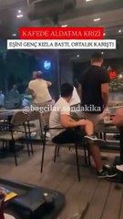 Kocasını genç kızla bastı, kafeyi dağıttı