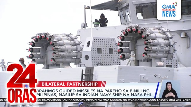 Brahmos Guided Missiles na pareho sa binili ng Pilipinas, nasilip sa Indian Navy Ship na nasa PHL | 24 Oras