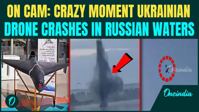 Ukraine's Kamikaze Strike Caught On Cam: Suicide Drone CRASHED Into Russian Lake In Fiery Explosion