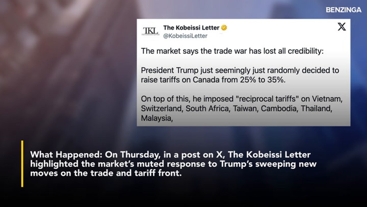 'The Trade War Has Lost All Credibility-' Markets Shrug Off Trump's Tariff Blitz On Multiple Countries