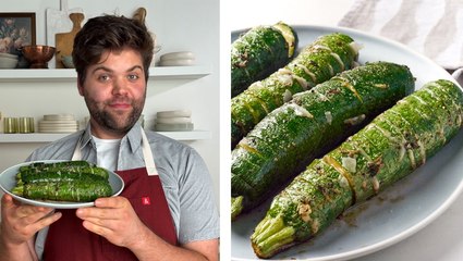 How to Make Garlic-Parmesan Hasselback Zucchini