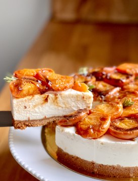 Cheesecake Ricotta & Abricots Rôtis | Recette Cheesecake Sans Cuisson Facile | Dessert d'Été