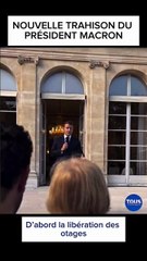 En mettant sur le même plan les otages israéliens du 7 octobre et prisonniers palestiniens jugés et condamnés en Israël, Emmanuel Macron enflamme les réseaux sociaux depuis le début de l'après-midi