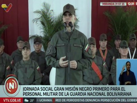 Gran Misión Negro Primero entregó dotación al personal militar del Guardia Nacional Bolivariana