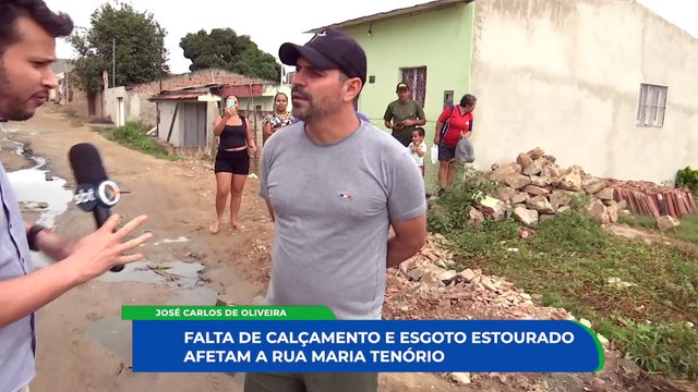 descaso afeta a vida de moradores na rua Maria Tenório; falta de saneamento básico e infraestrutura comprometem saúde e bem-estar no bairro José Carlos de Oliveira