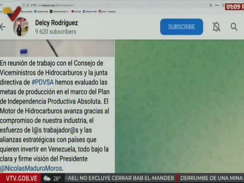 Vpdta. Delcy Rodríguez: El Motor de Hidrocarburos avanza gracias al compromiso de nuestra industria