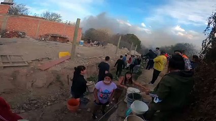 Grave situación en la Ampliación de barrio 20 de Junio por el viento Zonda: se quemaron casas