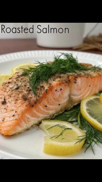 Lemon Dill Roasted Salmon🐟🍋 Fresh, vibrant, and full of flavor, this Lemon Dill Roasted Salmon is a simple yet delicious way to enjoy healthy seafood with a burst of citrus and herbs! 🌿✨