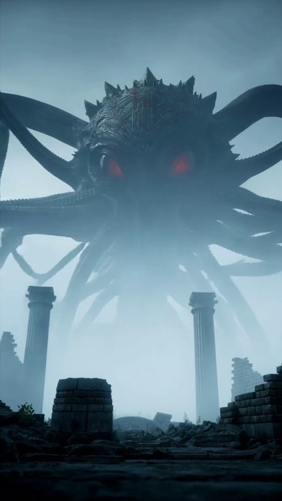 Epic Fantasy Horror: Colossal Tentacled Beast Emerges