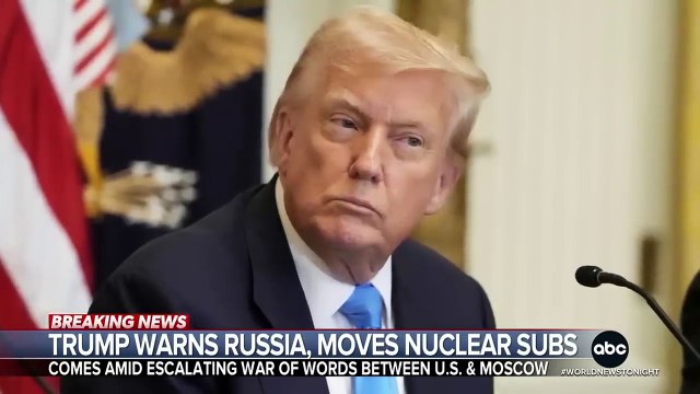 Donald Trump ordonne l’envoi de deux sous-marins nucléaires en réponse à de commentaires venant de Russie : «C'est au cas où ces déclarations idiotes et incendiaires soient plus sérieuses que cela