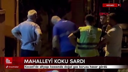 Kocaeli'de altyapı kazısında doğal gaz borusu hasar gördü