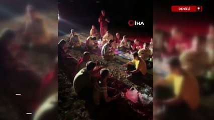 Denizli'de alevlerin arasında karnını doyuran ormancılardan duygulandıran dua