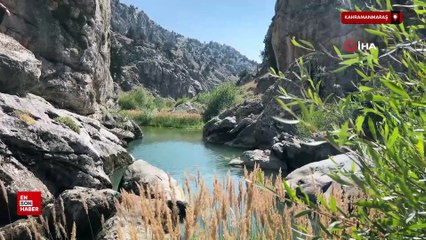 Kahramanmaraş'ta kayaların arasında oluştu manzarasıyla büyülüyor
