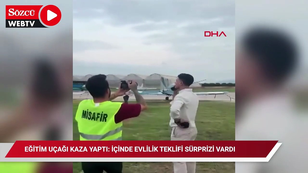 Adana'da kaza kırıma uğrayan uçak, evlilik teklifinden sonra irtifa kaybetmiş; o anlar kamerada