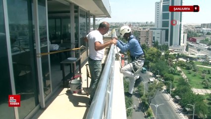 Şanlıurfa'da kuş gibi süzülüp metrelerce yükseklikte çalışıyorlar