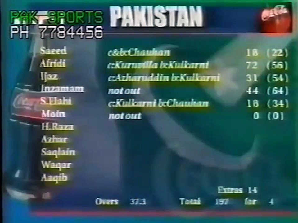 Pakistan vs India, 2nd ODI at Karachi, Sep 30 1997 _ Stone Pelting ODI _ Chuhan Last Over SIX !!