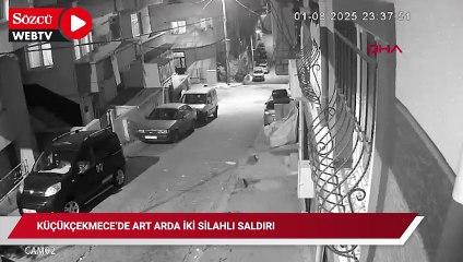 Küçükçekmece’de art arda iki silahlı saldırı; keşif için sokağa gelen şüpheliler kamerada