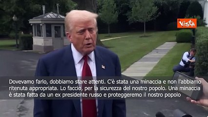 Trump: I sottomarini nucleari vicino alla Russia? Putin ci ha minacciati, mandati per sicurezza Usa