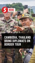 Cambodian and Thai armed forces show diplomats at contested border